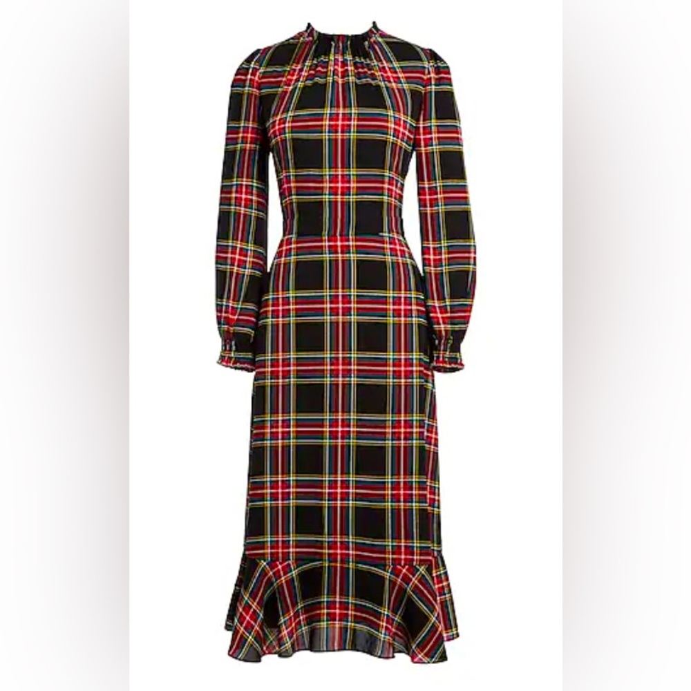 J Crew Ruffleneck Midi Peasant dress 8